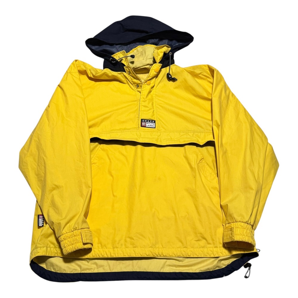 Vintage Chaps Ralph Lauren Yellow Logo Lightweight Jacket Men's Large‎ Oversized